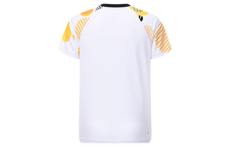 Li-Ning Badminton Wear Game Shirt 'White Yellow' AAYR381-1