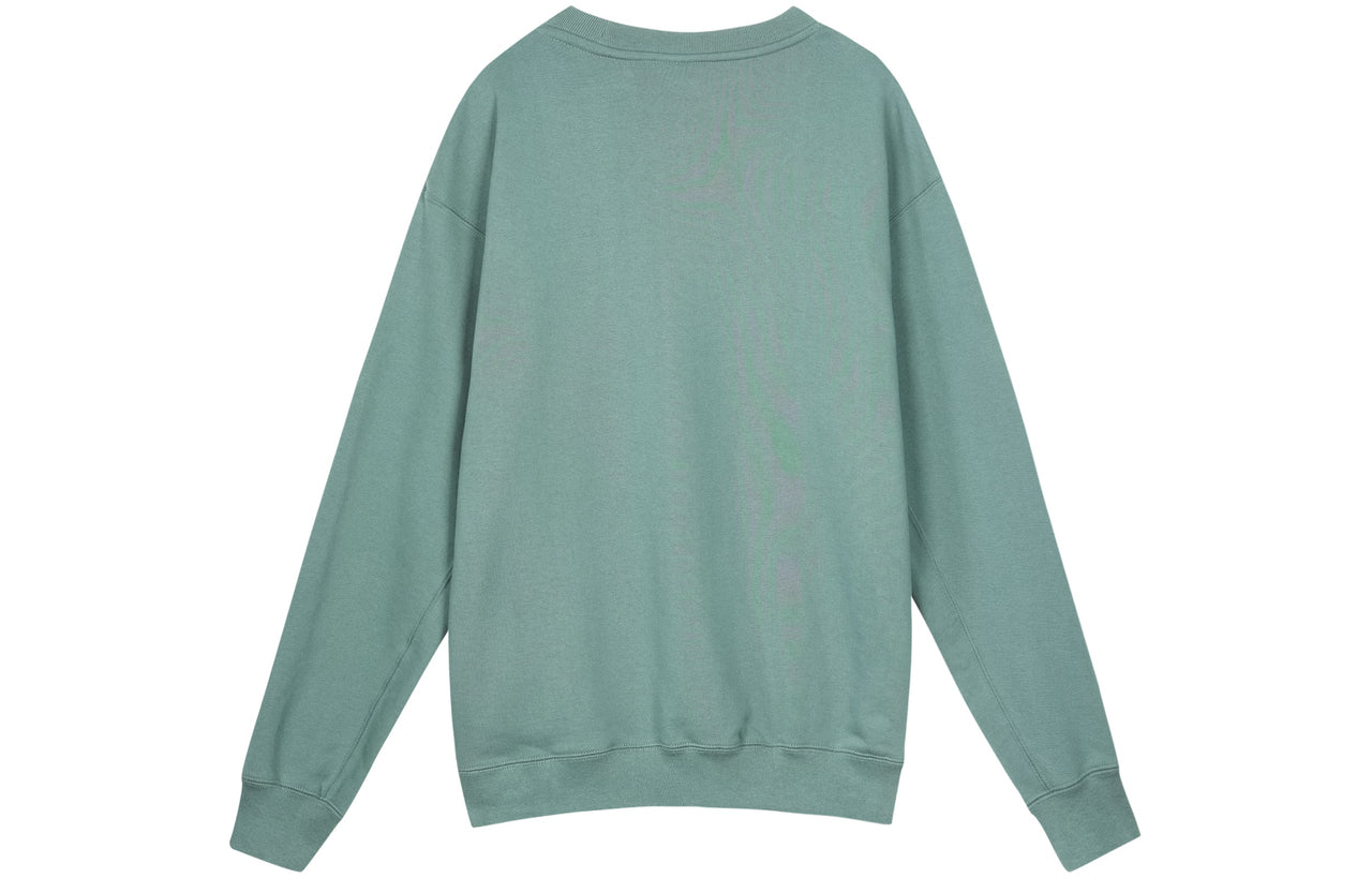 Men's Nike French Terry Swoosh 4 Embroidered Round Neck Sports Pullover Autumn Green DB9408-387