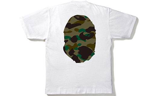 A Bathing Ape Green Camouflage Ape Head Tee 'White' BAPE-SS18-008