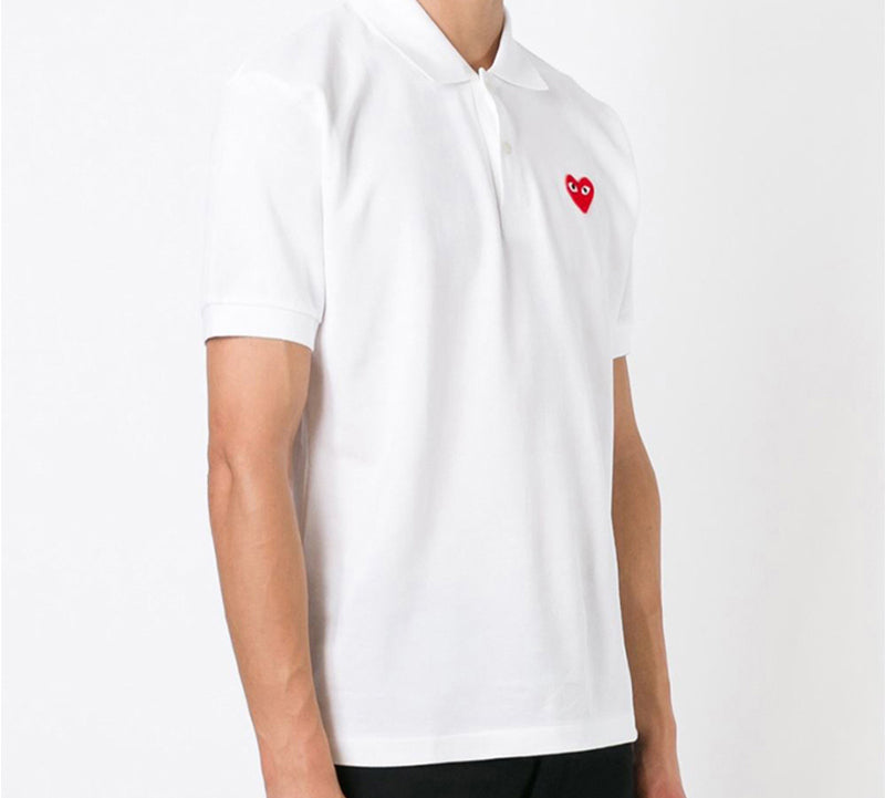 COMME des GARCONS PLAY Polo Red Emblem 'White' AZ-T006-051-5