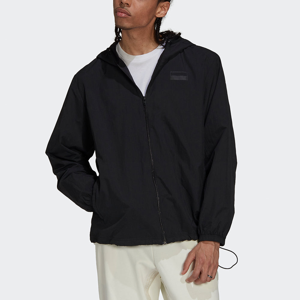 adidas originals R.y.v. Wb Hz Solid Color Logo Sports Hooded Jacket Black H11460