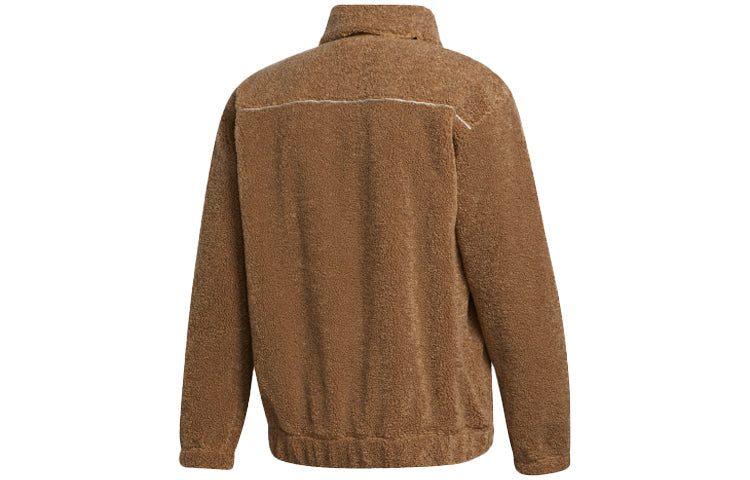 adidas originals Embroidered Logo lapel lamb's wool Sports Jacket Yellow GD3535