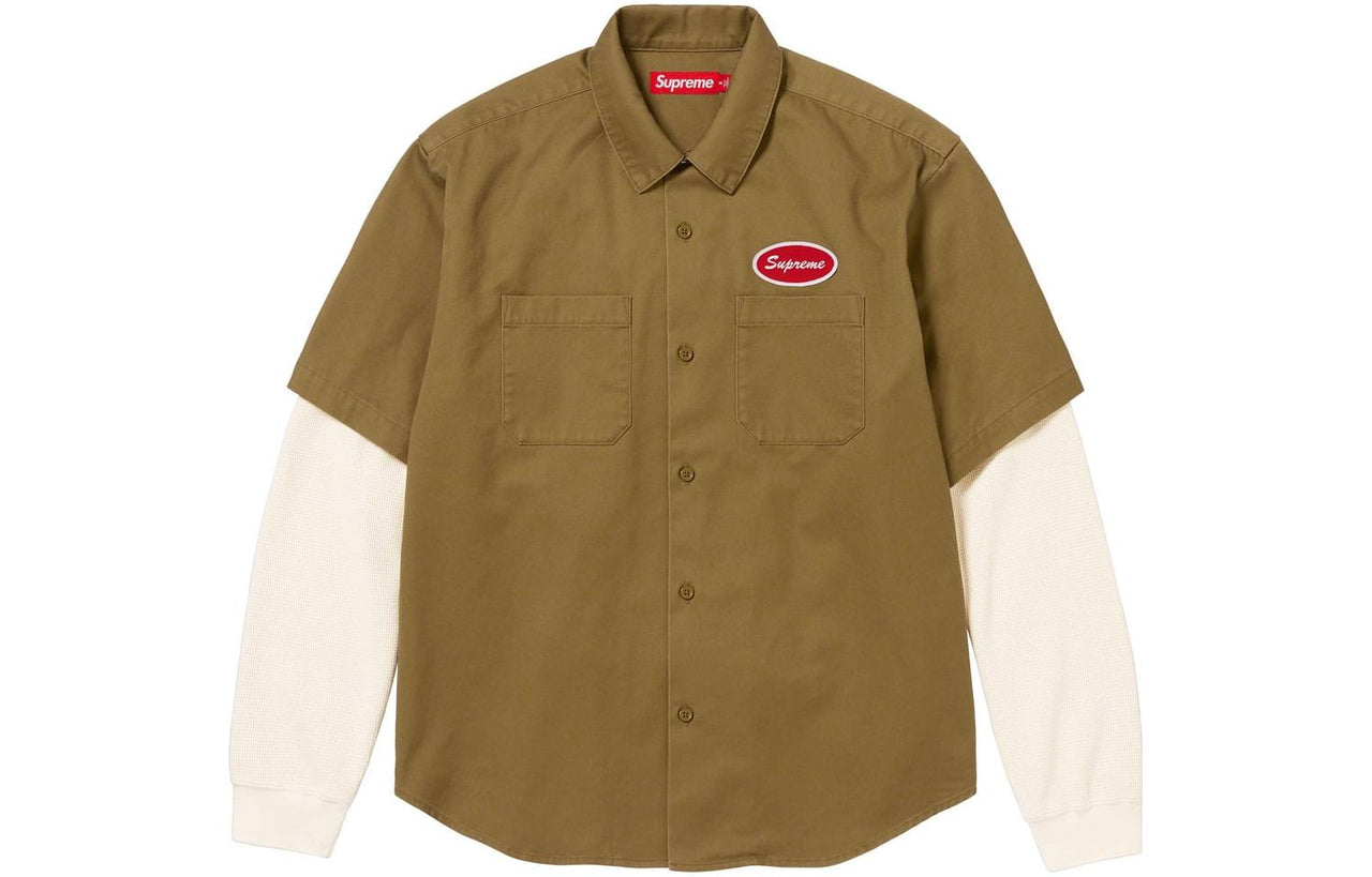 Supreme FW23 Week7 Thermal Sleeve Work Shirt 'Brown' SUP-FW23-121