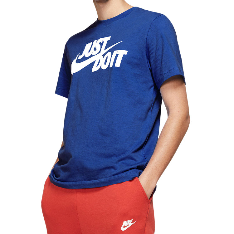 Nike Sportswear Jdi Alphabet Logo Printing Short Sleeve Royal blue AR5007-480