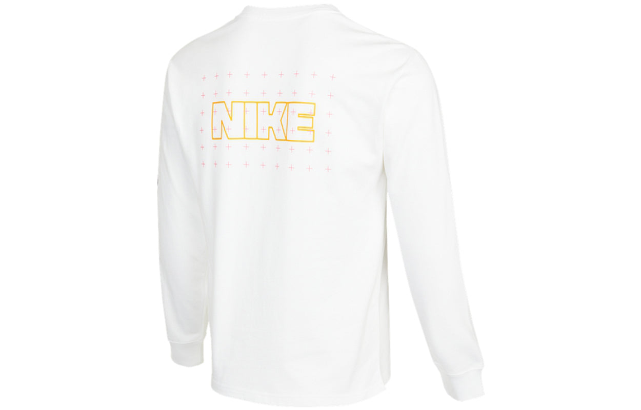 Men's Nike As Nsw Gc Ls Tee Alphabet Pattern Printing Athleisure Casual Sports Long Sleeves White T-Shirt DO6946-100