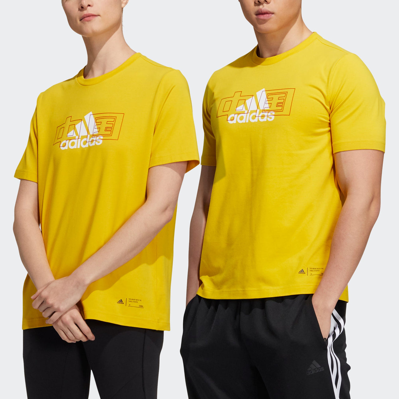 adidas China Tee Casual Sports Round Neck Short Sleeve Couple Style Yellow GP1862