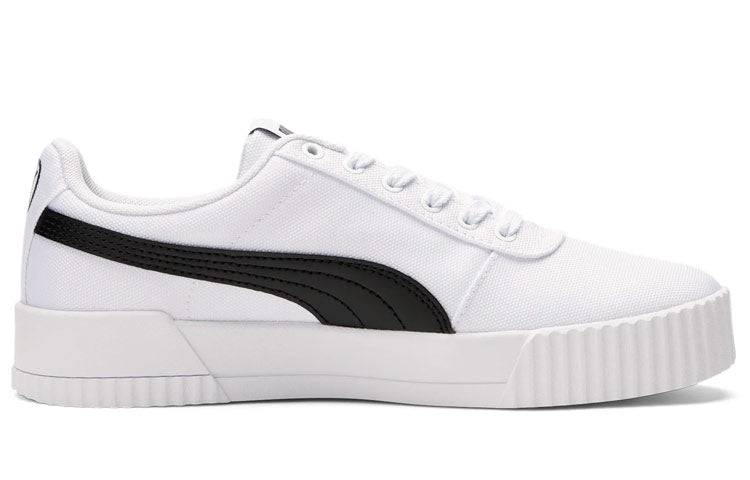 (WMNS) PUMA Carina Canvas Leisure Board Shoes White/Black 368669-01