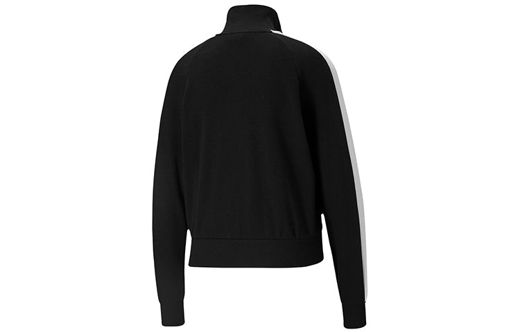 (WMNS) PUMA Iconic T7 Logo Printing Stand-up Collar Jacket Black 531411-01