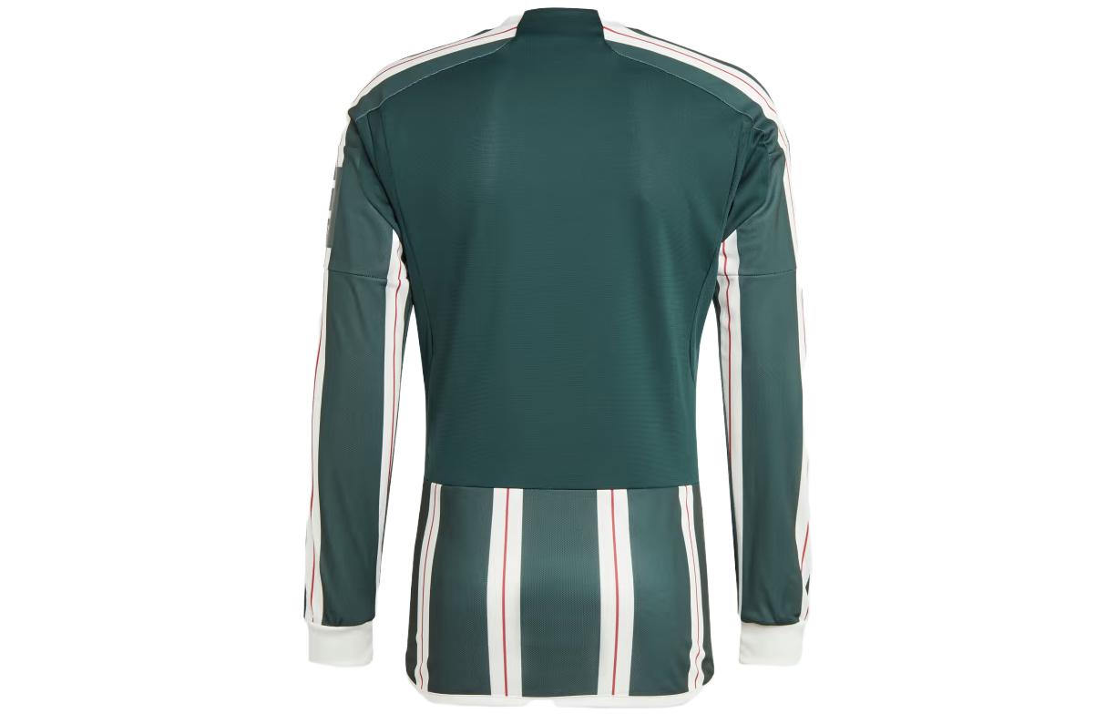 adidas Manchester United 23/24 Long Sleeve Away Jersey 'Green White' IA7223