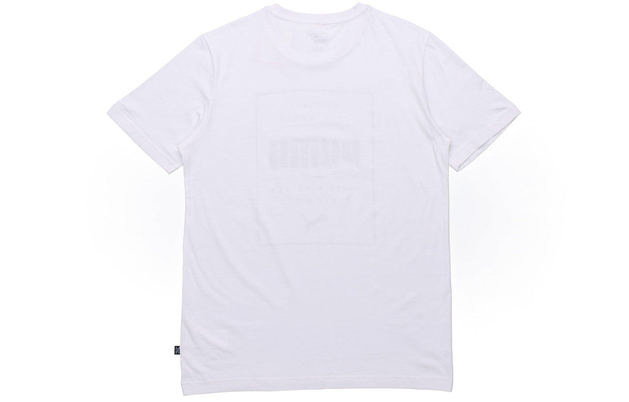 PUMA Casual Sports Alphabet Printing Round Neck Breathable Short Sleeve White 844612-02