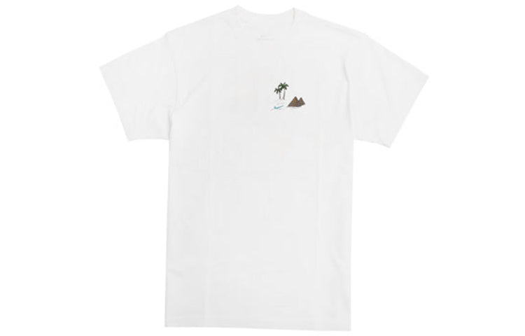 Nike SB Skate T-Shirt Back Shoe Skateboard Round Neck Short Sleeve White CU0297-100