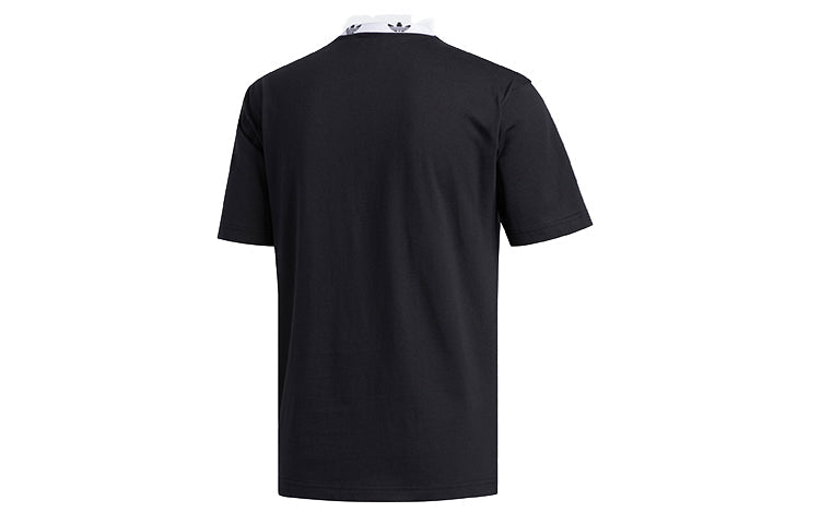 adidas Trefoil Ribbed Tee 'Black White' ED5609
