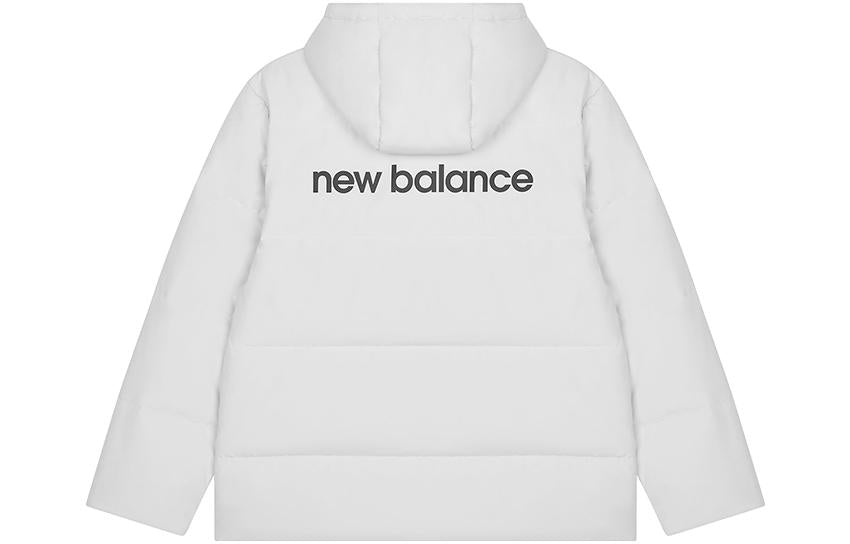 New Balance Logo Print Down Jacket 'White Black' AMJ23343-GYM