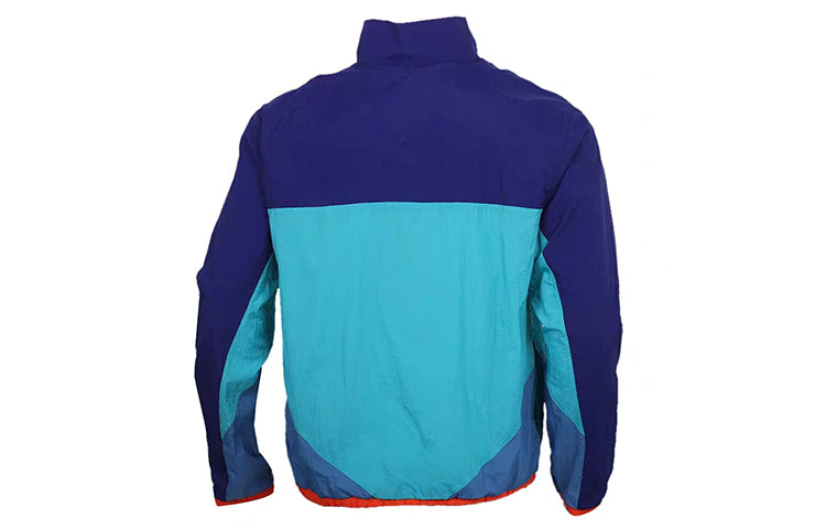 Men's Nike As Nk Flight Half Zipper Stand Collar Colorblock Blue Jacket CN8509-359