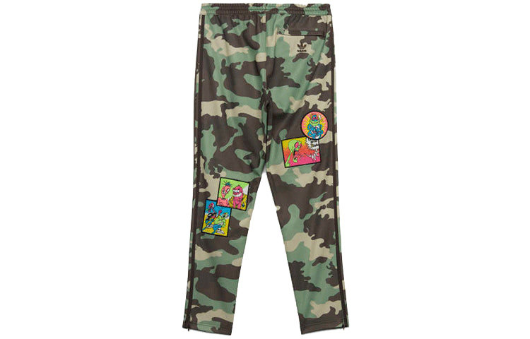 Men's adidas originals x JEREMY SCOTT Crossover Camouflage Sports Pants/Trousers/Joggers Green H53372