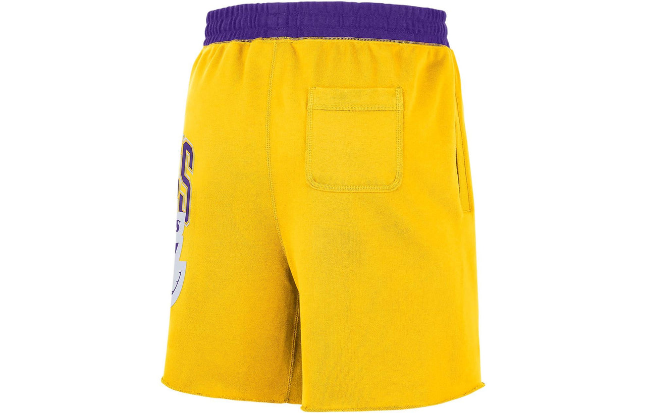 Nike Lakers Colorblock Alphabet team logo Knit Breathable Athleisure Casual Sports Shorts Yellow DB1954-728
