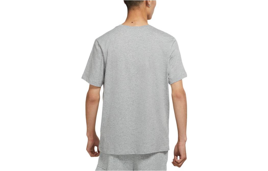 Nike Sportswear Solid Color Embroidered Logo Micro Mark Round Neck Casual Short Sleeve Gray BV0508-063