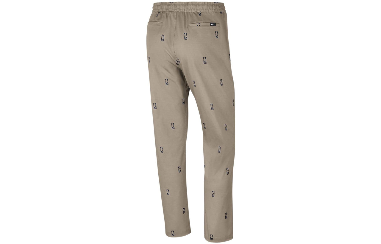 Nike Team 31 Courtside Full Print Logo Elastic Waistband Athleisure Casual Sports Pants Khaki DC0890-247