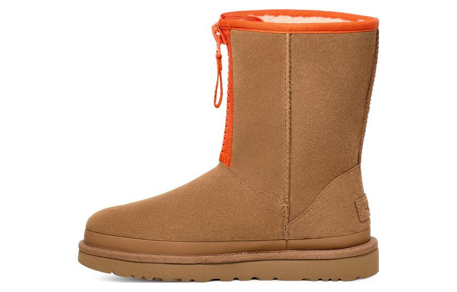 (WMNS) UGG Classic Short Zipper Tape Logo Boot 'Chestnut' 1144035-CHE