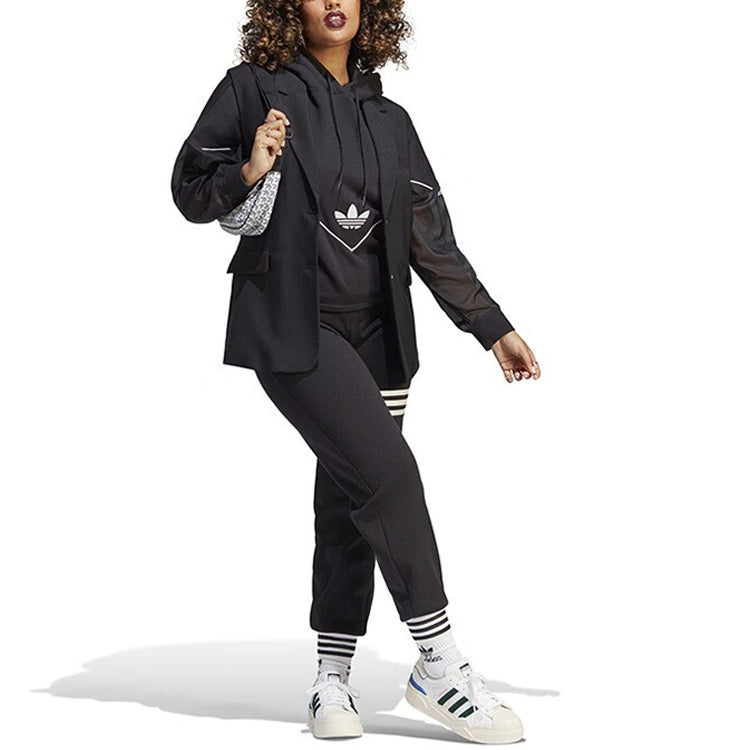 (WMNS) adidas Original ADICOLOR Hooded Top 'Black' IC5380