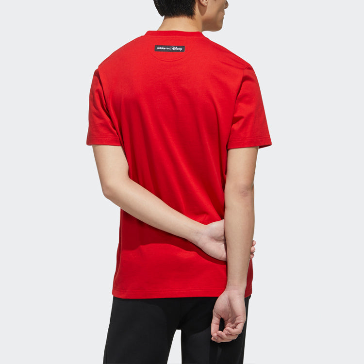 adidas neo x Disney Crossover M Dsny Cny Tee Disney Mickey Mouse Pattern Sports Short Sleeve Red GE7781