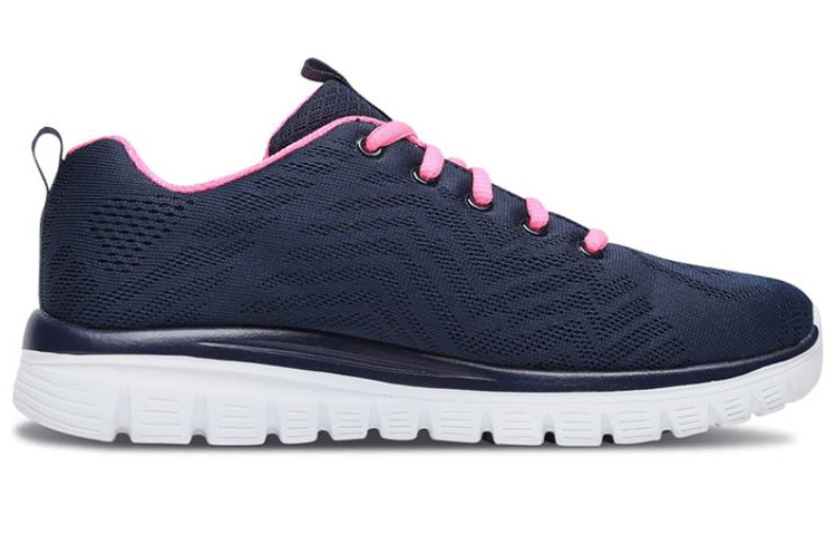 (WMNS) Skechers Graceful Get Connected Blue/White/Pink 12615-NVHP