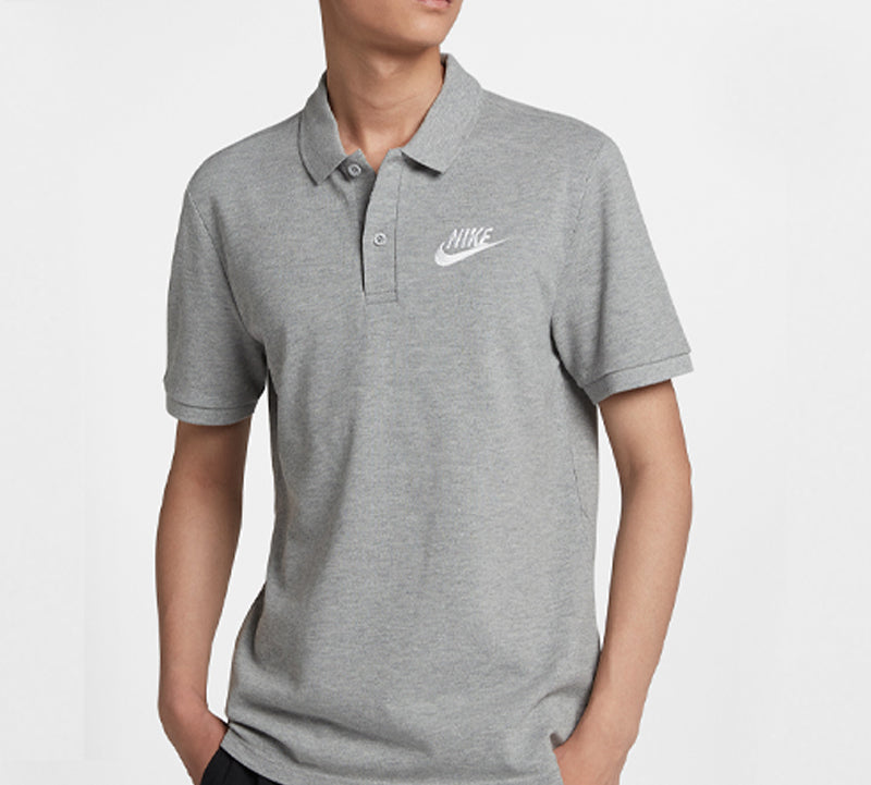 Men's Nike Lapel Short Sleeve Gray Polo Shirt CN8765-063
