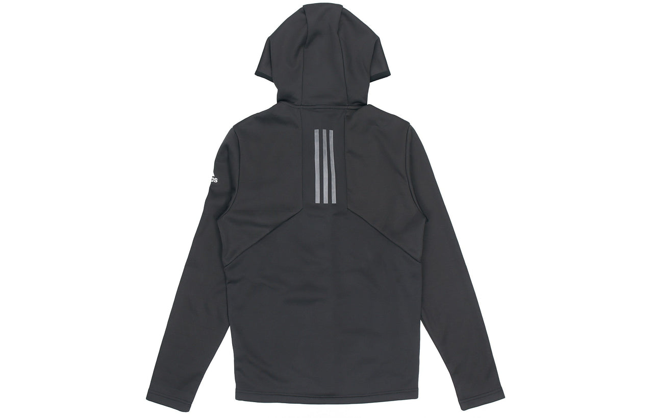 adidas Perfom Fl Jkt logo Printing Fleece Stay Warm Woven Sports Hooded Jacket Black GV3515