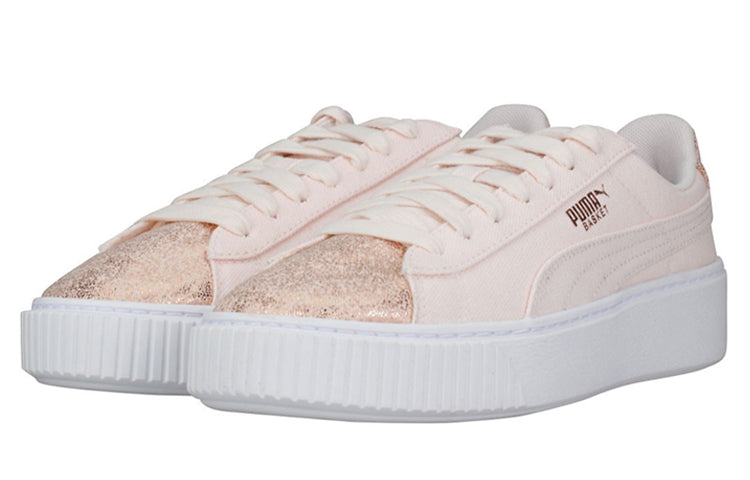 (WMNS) PUMA Basket Platform Rose Gold 366494-02