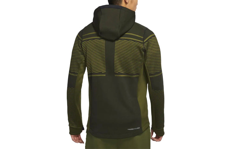 Nike Therma-fit Adv Full-length zipper Cardigan Training Hooded Jacket Green DD2131-326
