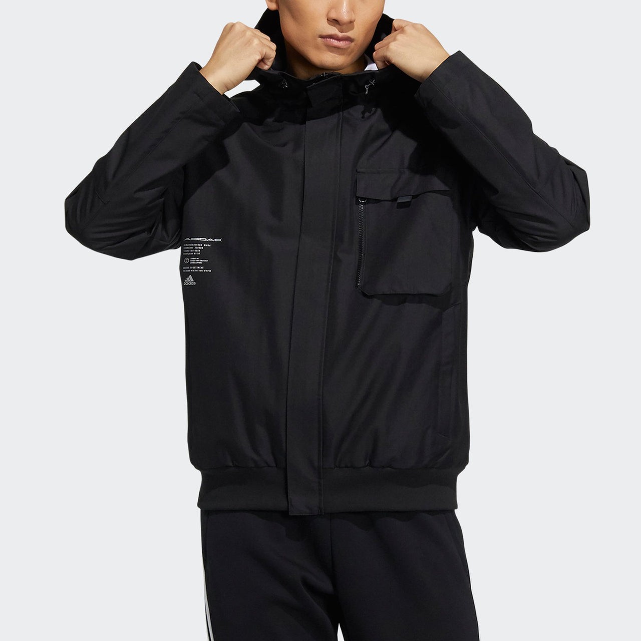 adidas M Utility Jkt Big Pocket Sports Hooded Jacket Black HD0355