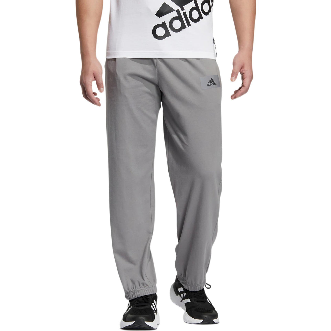 Men's adidas Logo Solid Color Sports Pants/Trousers/Joggers Autumn Gray IC7840