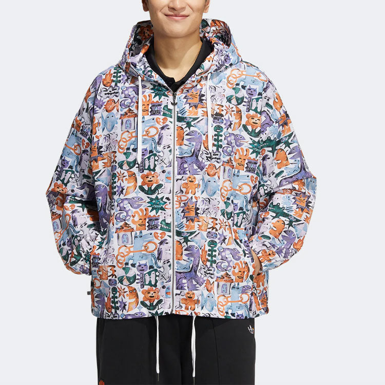 adidas Originals Knit COL AOP Jackets 'White Orange Purple' HR6438
