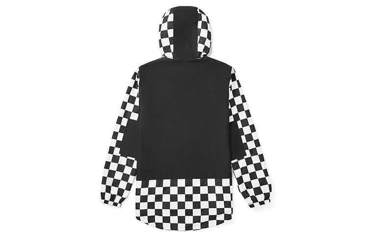 Men's Vans Plaid hooded Windbreaker Jacket Black VN0A4MLFJ0Z