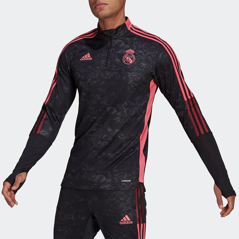 adidas Real Madrid Graphic Track Top Asia Sizing 'Black Pink' GL0040