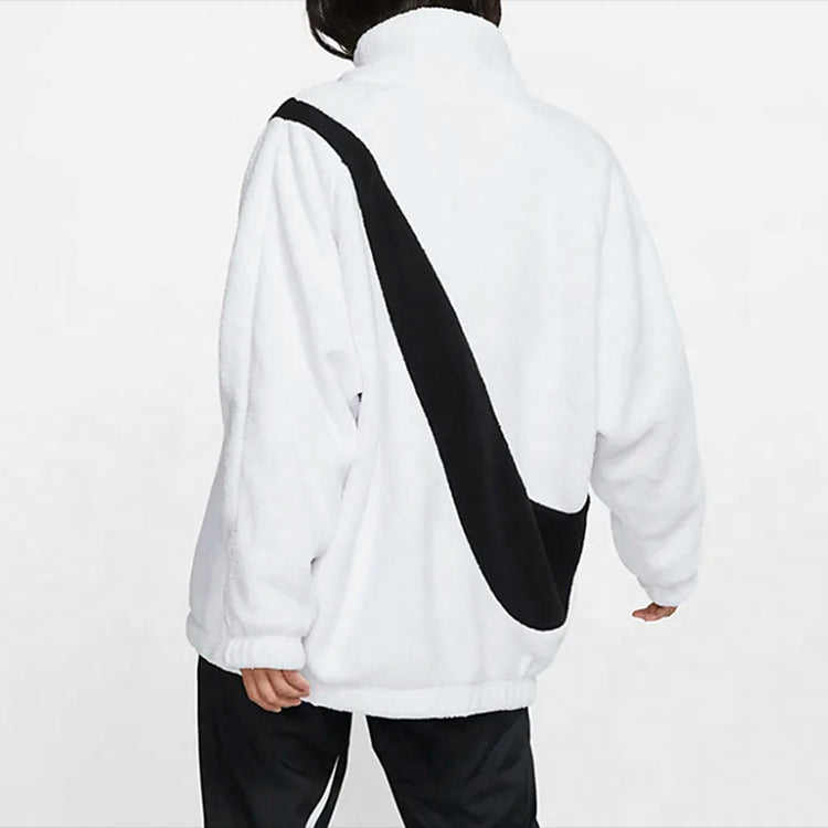 (WMNS) Nike Big Swoosh Reversible Fur Jacket 'Black White' CI8938-100
