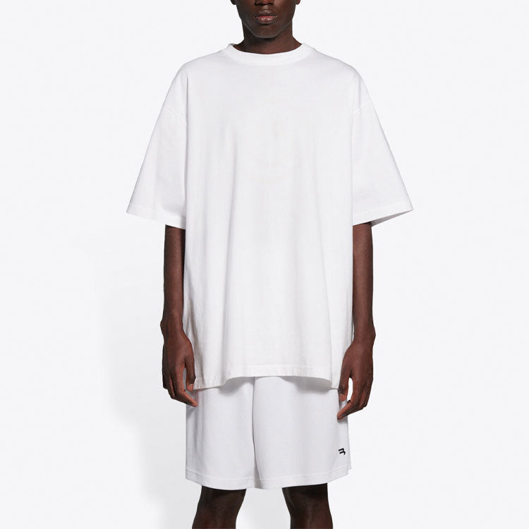 Men's Balenciaga Smiling Face Short Sleeve White 651795TKV769140