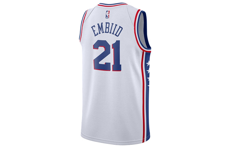 Nike NBA NBA Philadelphia 76Ers Embiid Sw Fans League Jersey White 864441-102