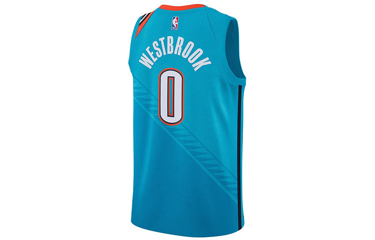 Nike NBA Russell Westbrook City Edition (Oklahoma City Thunder) Swingman Jersey Blue AJ4632-445