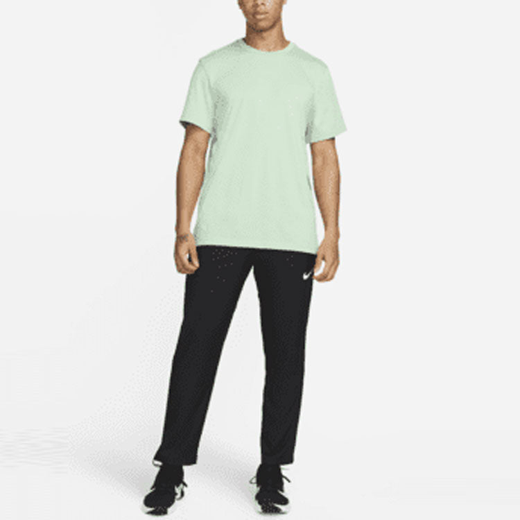 Men's Nike Dri-FIT Logo Solid Color Training Sports Short Sleeve Malachite Green T-Shirt DM6669-308