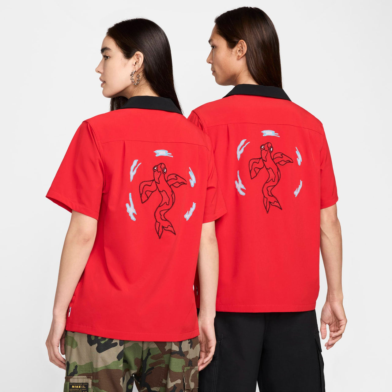 Nike SB Short-Sleeve Button-Up Bowler Shirt 'Team Japan' FZ4057-657