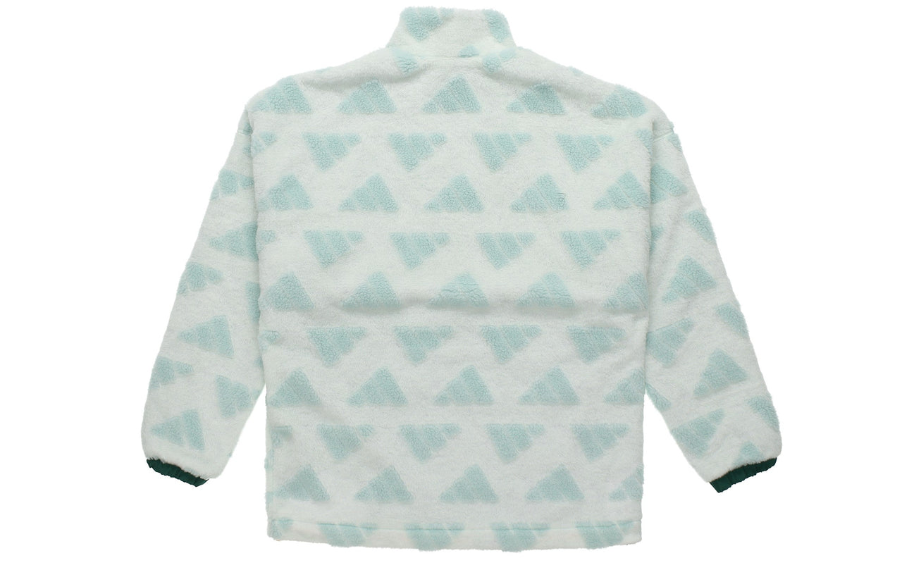 adidas Sport Performance Stay Warm Windproof Stand Collar polar fleece Pullover Jacket Green GM4441