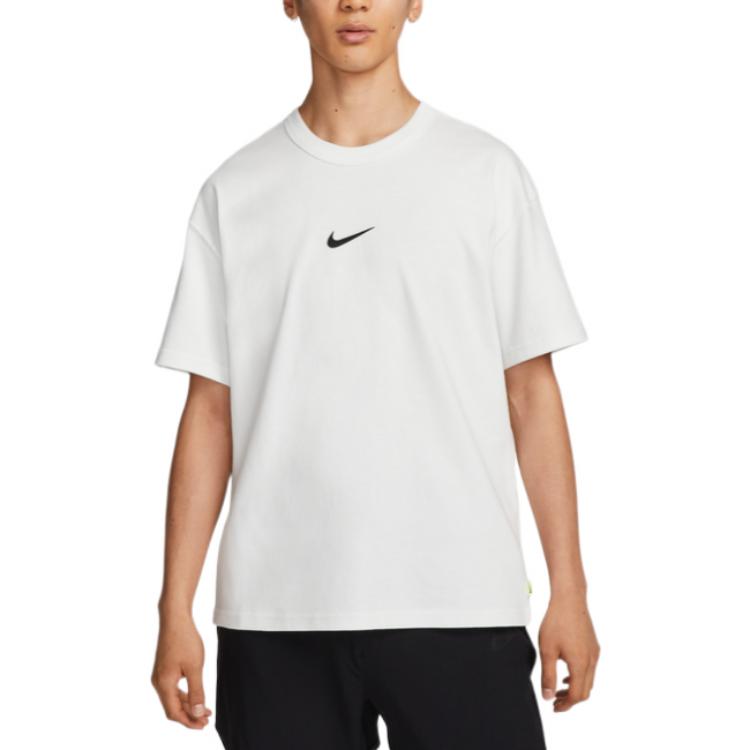Men's Nike Logo Alphabet Printing Round Neck Loose Sports Short Sleeve White T-Shirt DX6307-121