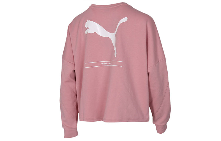 (WMNS) PUMA Casual Sports Alphabet Printing Round Neck Long Sleeves Hoodie Pink 581069-14