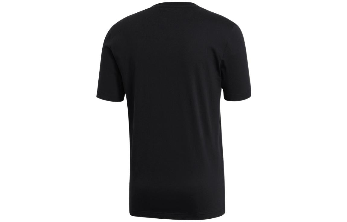 Men's adidas Alphabet Logo Printing Round Neck Casual Short Sleeve Black T-Shirt EI4599