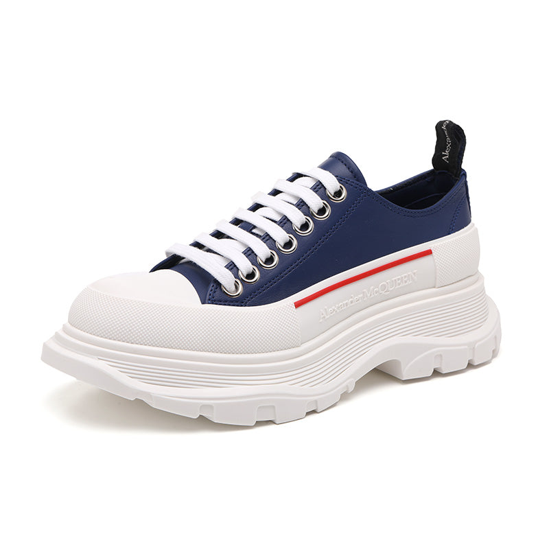 (WMNS) Alexander McQueen Tread Slick Sneakers 'Navy White Red' 702042WHZ624687