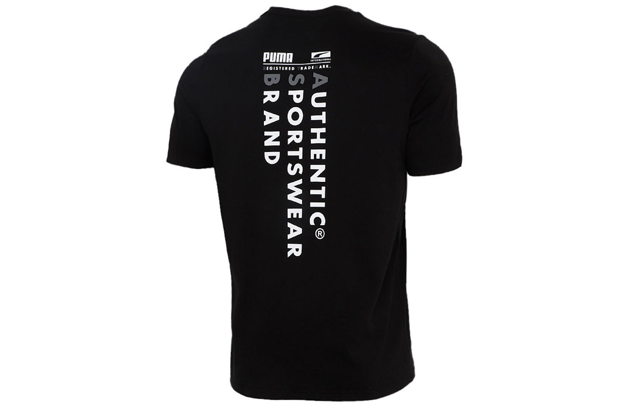 PUMA Casual Graphic T-Shirts 'Black' 855975-01