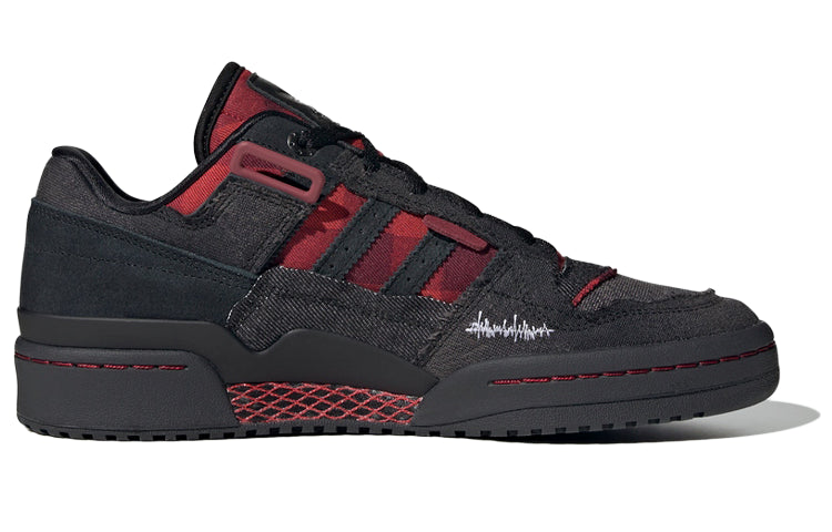 adidas originals Forum Exhibit Low 'Black Red' HQ8417