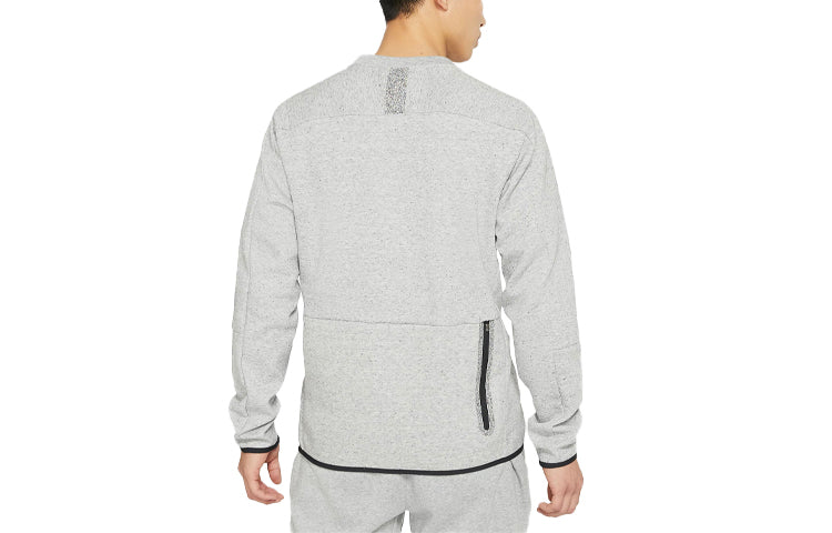 Men's Nike Sportswear Tech Fleece Sports Loose Edging Round Neck Long Sleeves Gray DA0399-010