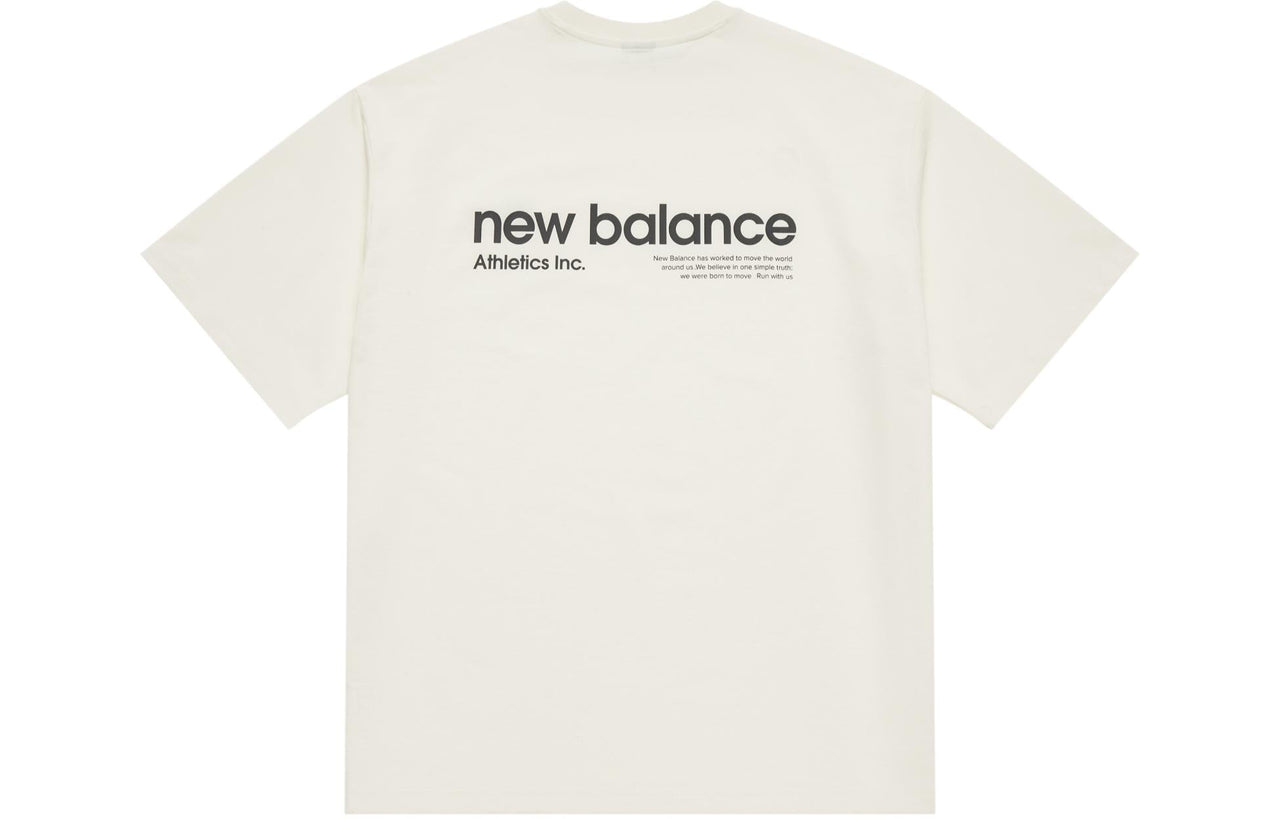 New Balance Linear Heritage Brushed Back Jersey Oversized T-Shirt 'White' AMT42335-CIC